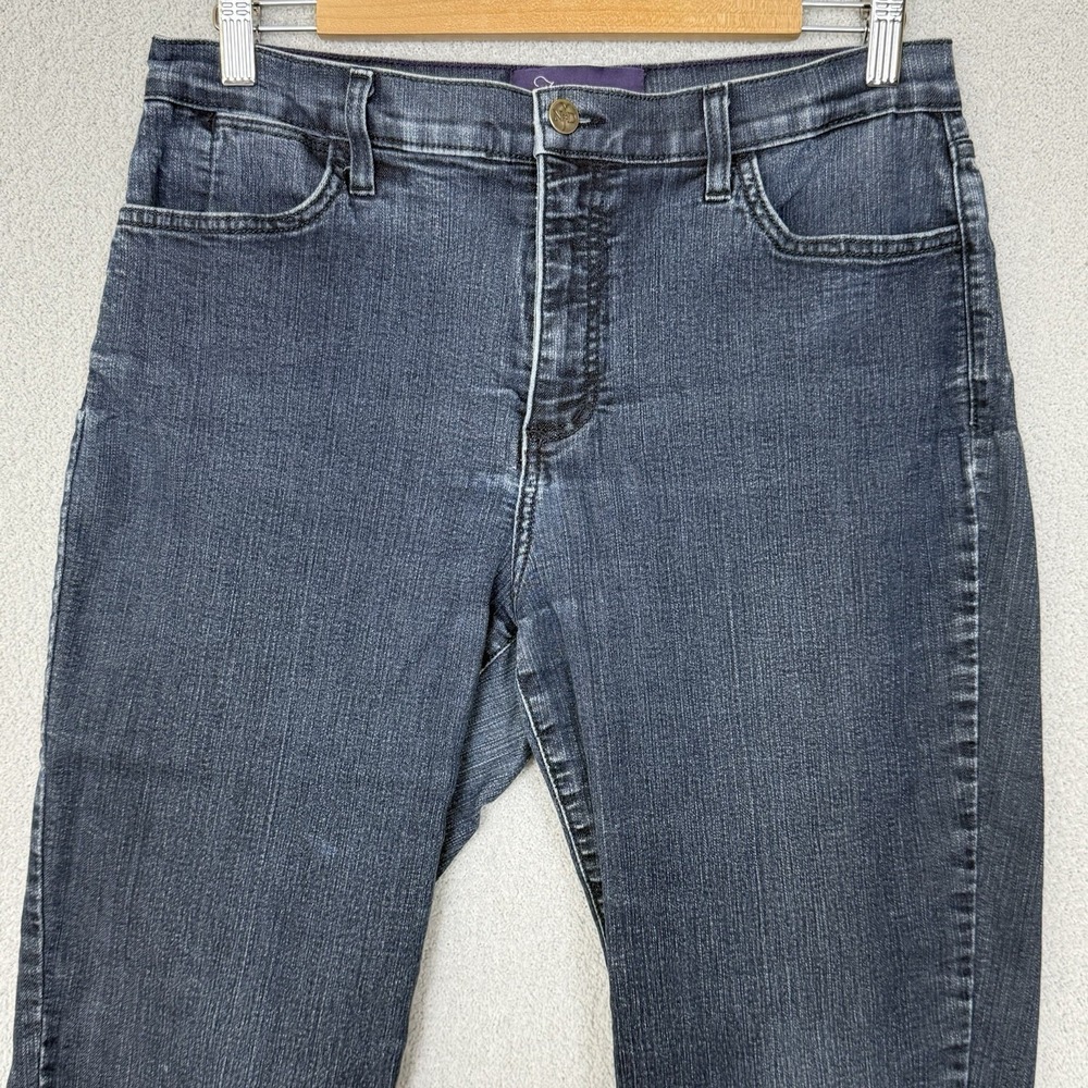 NYDJ Jeans‎ Women's Size 12 (32x20) Dark Blue Denim Cropped Mid Rise Made in USA